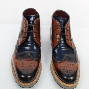 Marc Nolan Carlo Brown Navy Blue Mens Wingtip Boots Size 12